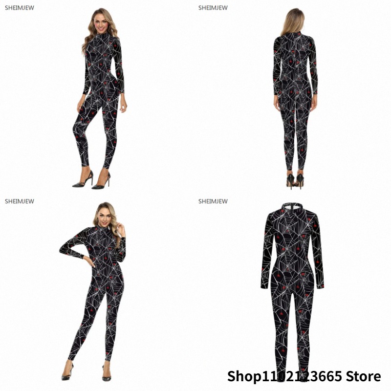 3D Printing Web - Kostum Cosplay Jumpsuit Halloween Jaring Laba-laba