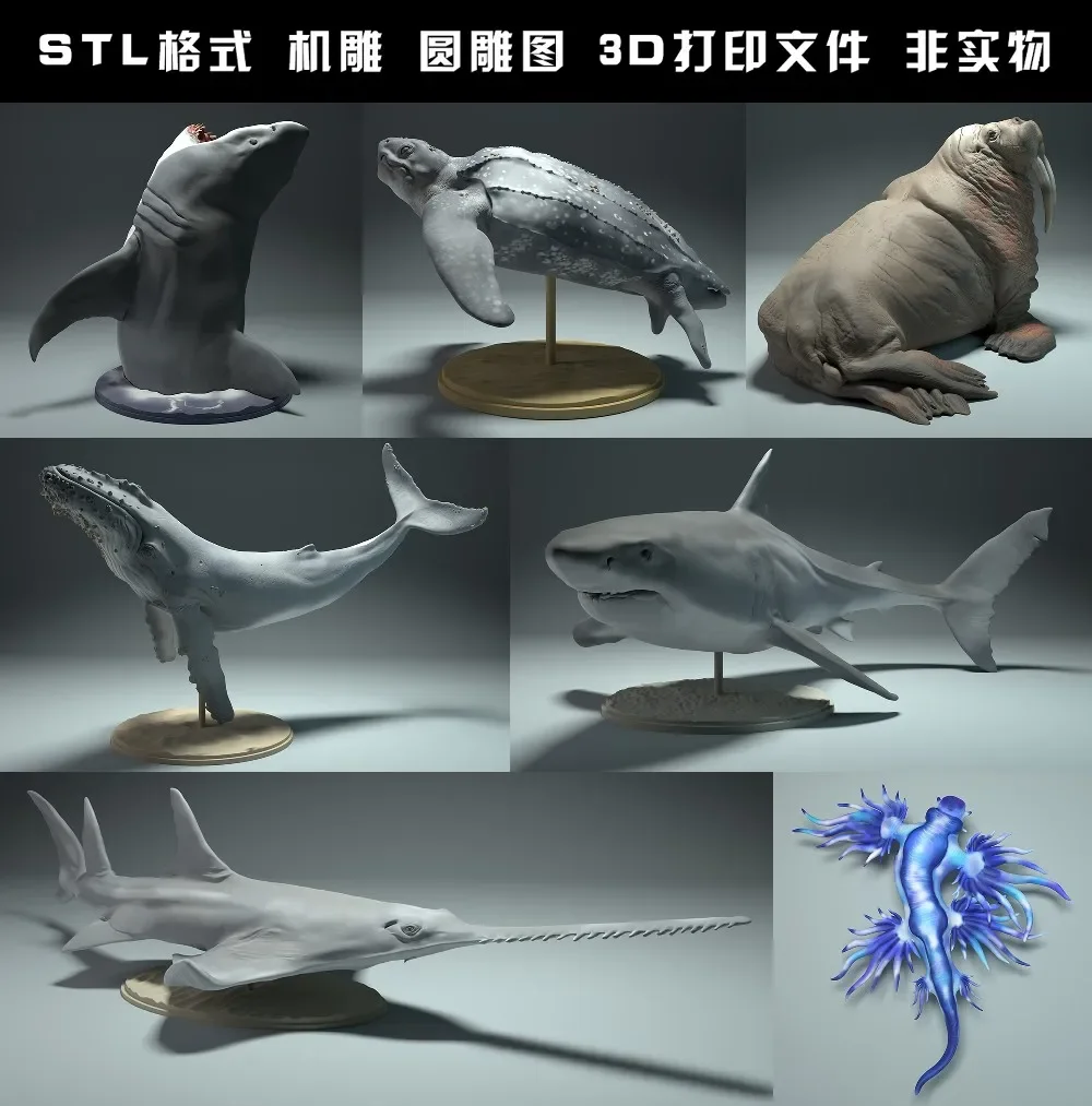 3D Printing File Free - Hewan, beruang kutub, takin, serigala, bison,