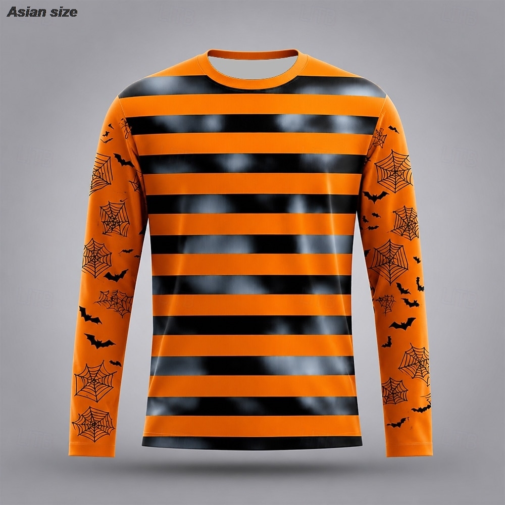 3D Printing Web - Kaos Pria Halloween Motif Labu, Kelelawar,