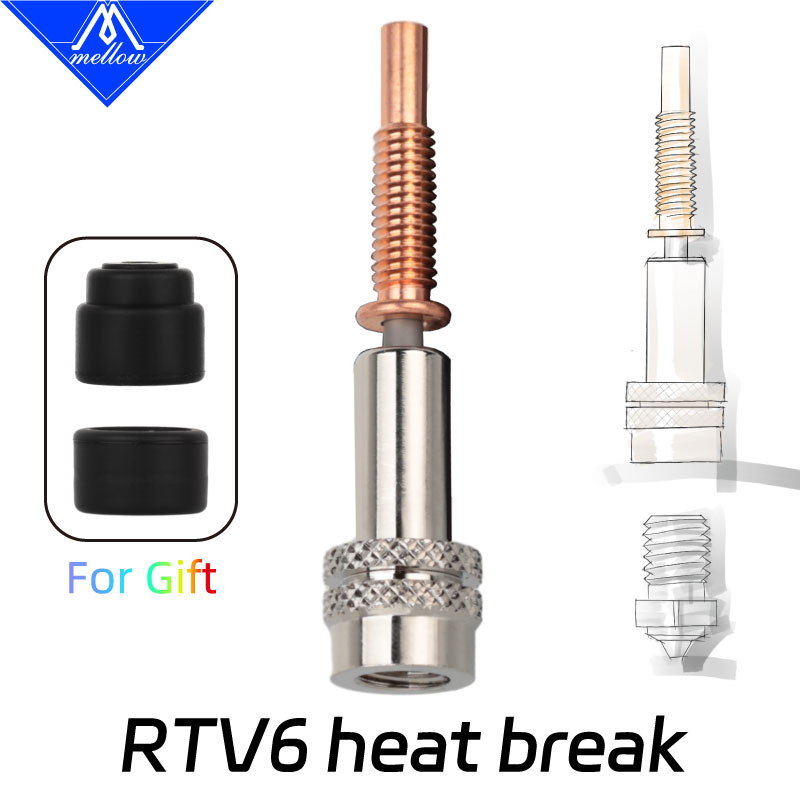MELLOW Heatbreak RTV6 Bimetal  - 3D Printing Titanium ulasan dan harga