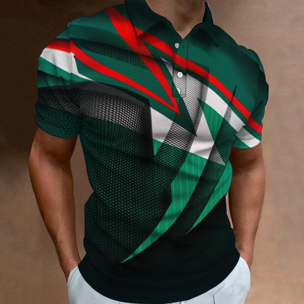 Kaos Polo pria, atasan kasual  - 3D Printing Technology ulasan dan harga