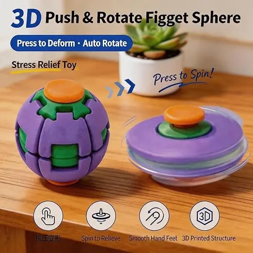 Bola Fidget Spinner 3D Print y - 3D Printing Viral ulasan dan harga