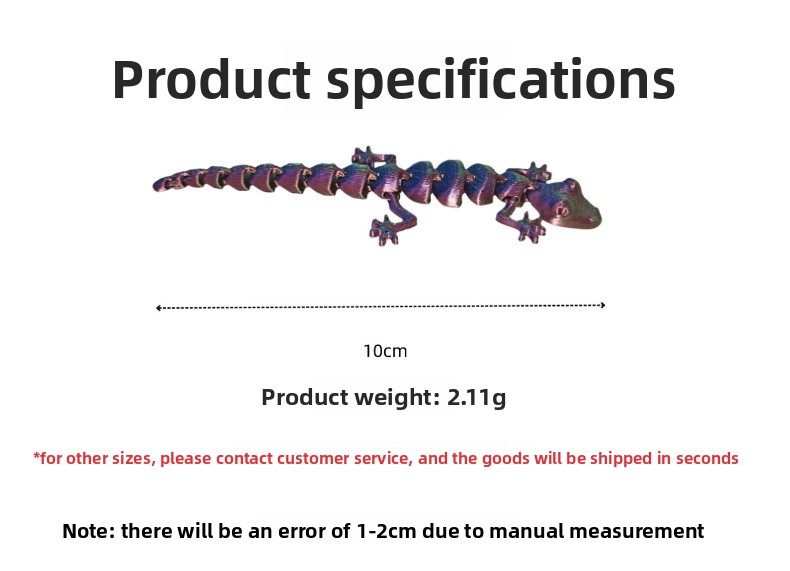 Warna Acak 10pcs Kadal Mini 3D - 3D Printing Lizard ulasan dan harga